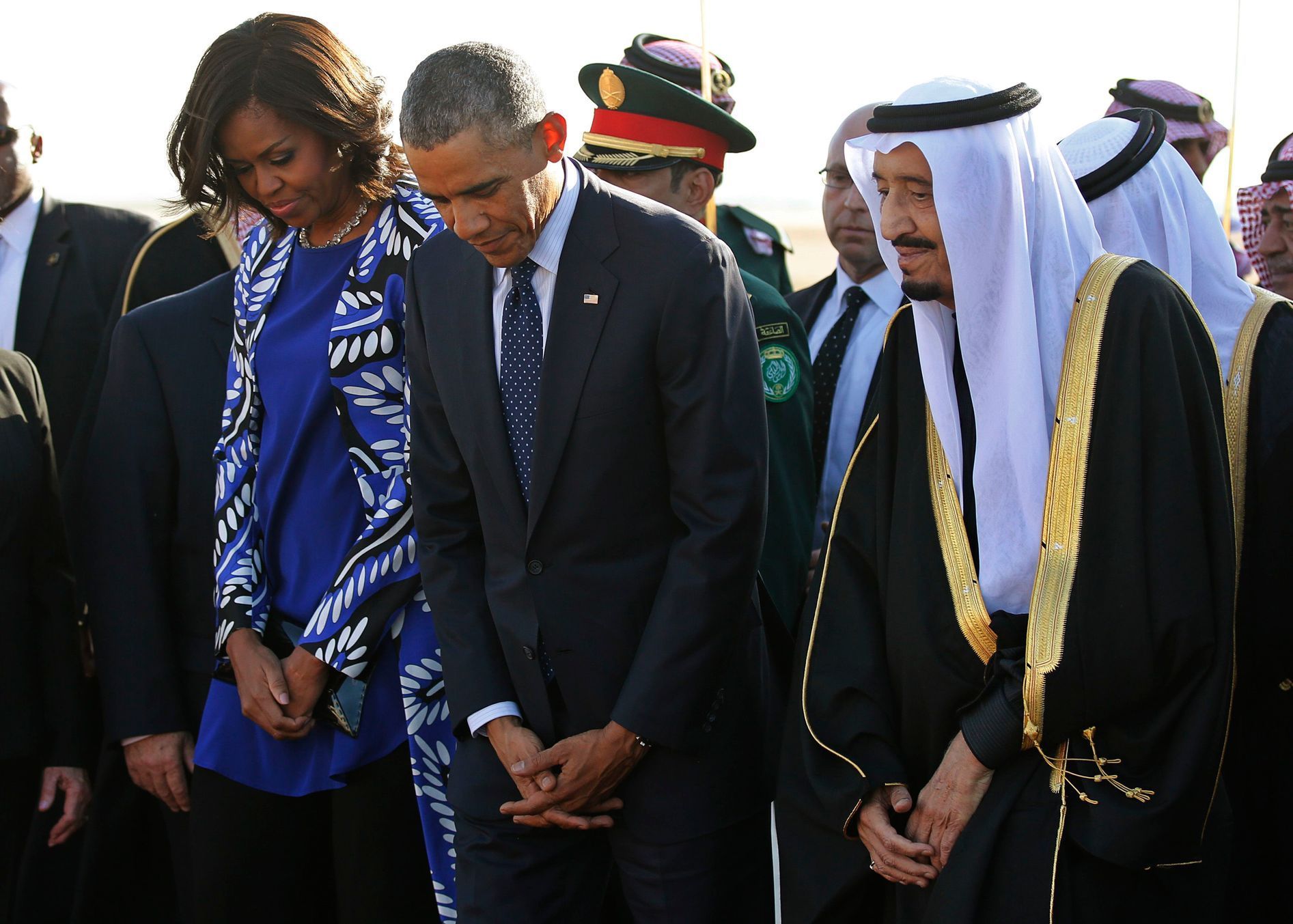 Obamovi v Saúdské Arábii