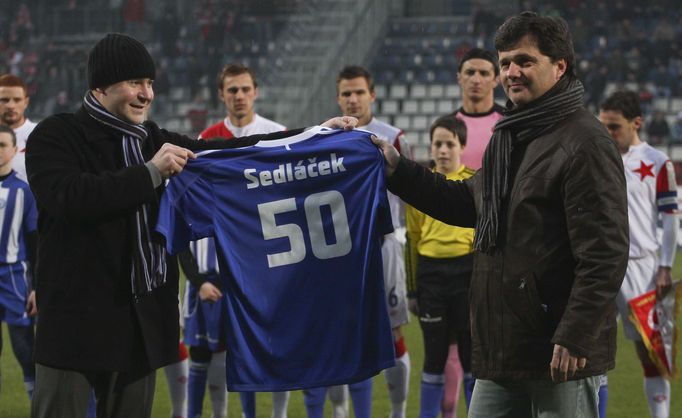 Fotbal, Gambrinus liga, Olomouc - Slavia: Roman Sedláček slaví 50 let