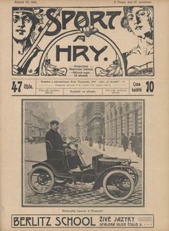 Titulní strana týdeníku Sport a hry z 27. prosince 1905.
