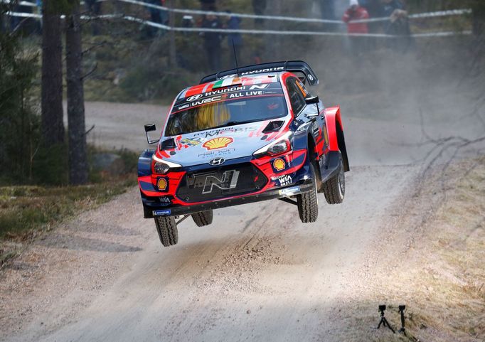 Craig Breen v Hyundai na trati Švédské rallye 2020