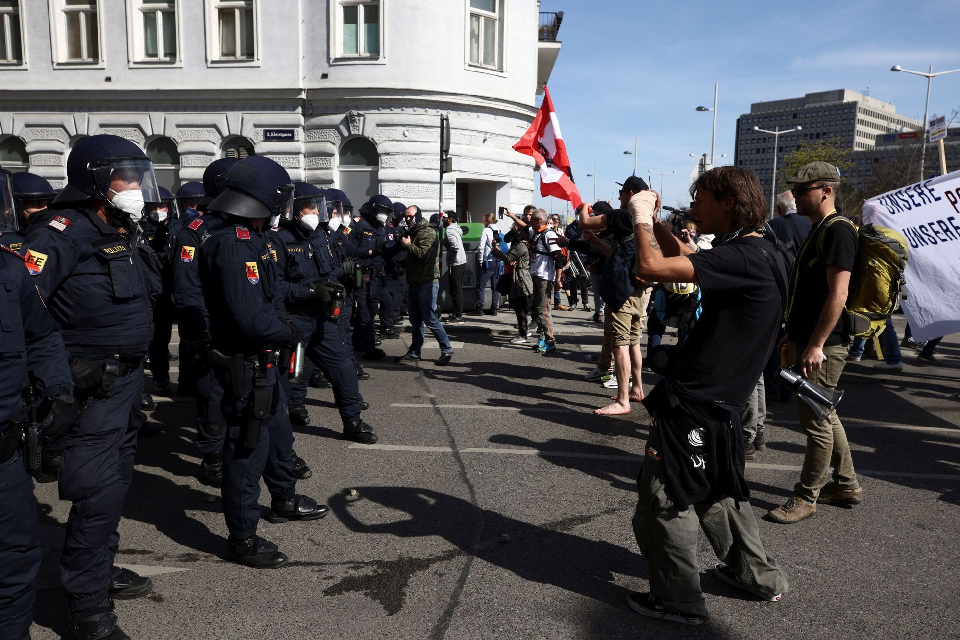 rakousko covid-19 vídeň demonstrace protest