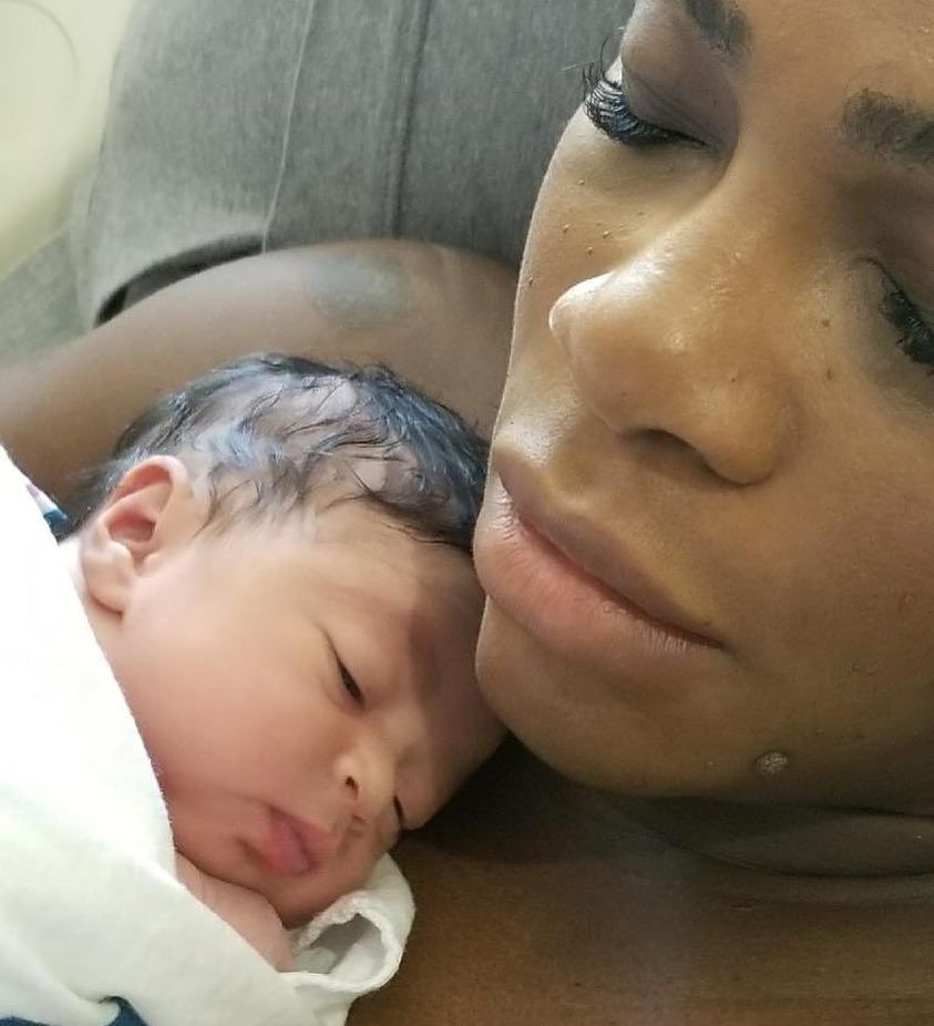 Serena Williamsová se svou dcerou Alexis Olympií