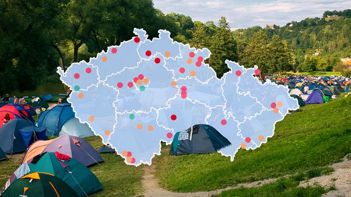 Mapa nejlepších českých kempů. Zájem o ně roste, nejoblíbenější je Českokrumlovsko
