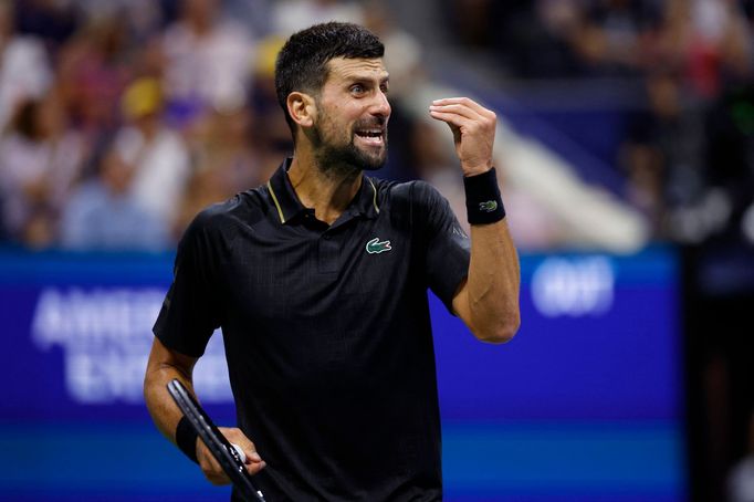 Novak Djokovič v utkání 3. kola US Open 2025