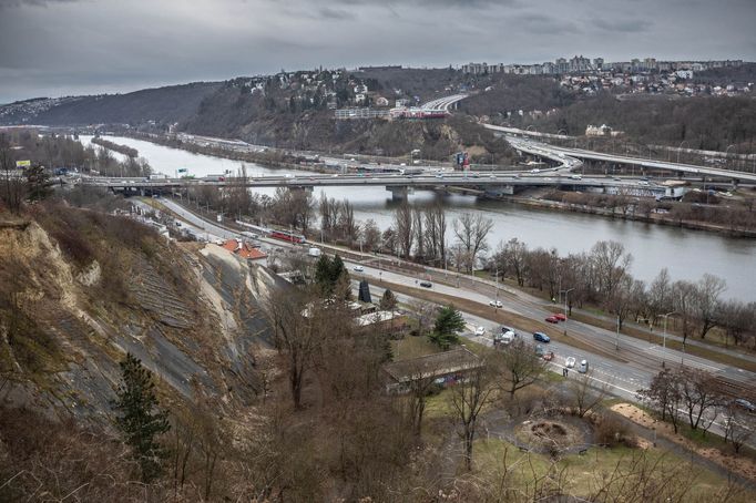 Barrandovský most - připravovaná oprava, prohlídka s primátorem Hřibem. Praha, 8. 2. 2022.