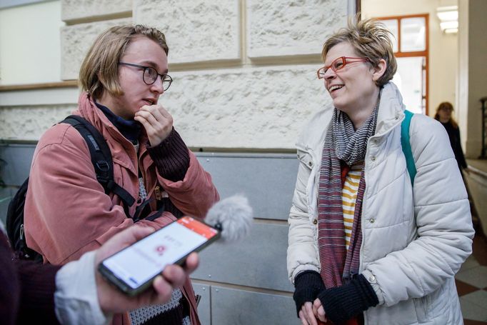 Studenti stávkují na brněnské Fakultě sociálních studií.