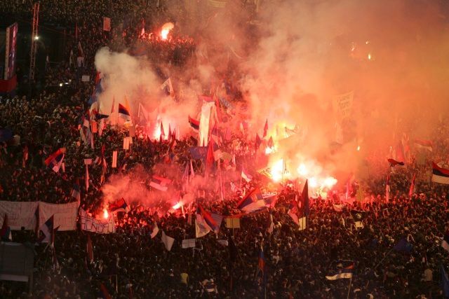 Demonstrace v Bělehradě