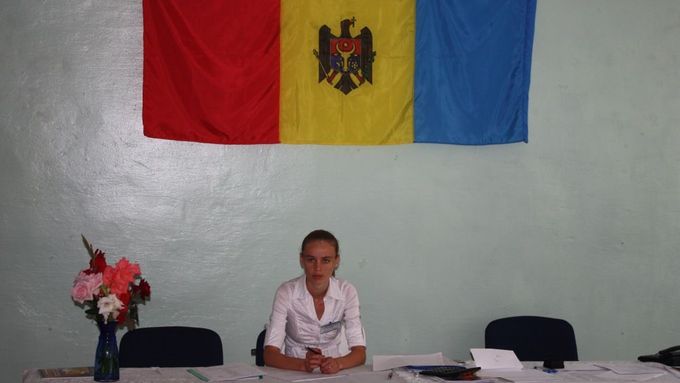 Volební místnost ve městě Soldanesti, 120 km od Kišiněva