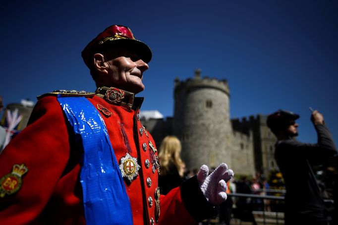 Přípravy na svatbu prince Harryho a Meghan Markle.  Velká Británie, květen 2018.