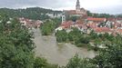 Český Krumlov při povodních v roce 2002