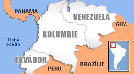 Mapa - Venezuela, Kolumbie, Ekvádor