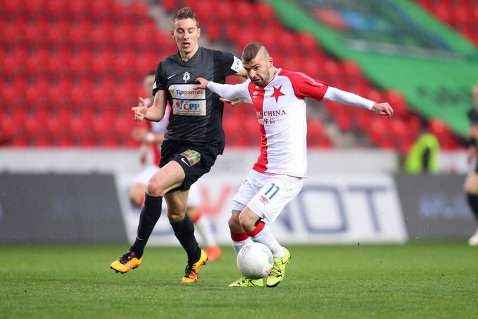 SL, Slavia-Jablonec: Levan Kenia - Ján Greguš