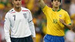 David Beckham a Kaká: Anglie vs. Brazílie