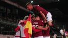 4. kolo Fortuna:Ligy 2020/21, Sparta - Zlín: Radost fotbalistů Sparty.