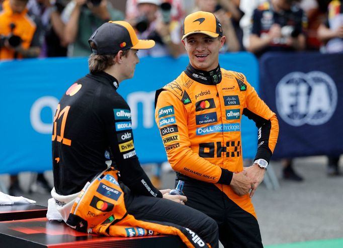Oscar Piastri a Lando Norris, McLaren po kvalifikaci na VC Španělska F1 2025