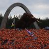 Fanoušci Maxe Verstappena při GP Rakouska F1 2022