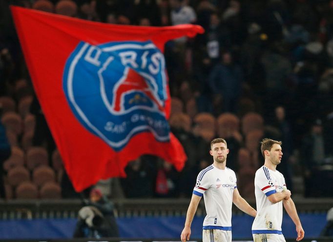 Chelsea's Branislav Ivanovic and Gary Cahill look dejected after the game