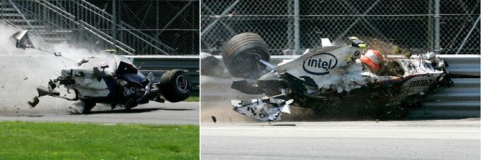 F1, VC Kanady 2007: Robert Kubica, BMW Sauer - havárie