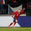 Jan Sýkora slaví gól v utkání kvalifikace MS ve fotbale Česko - Estonsko