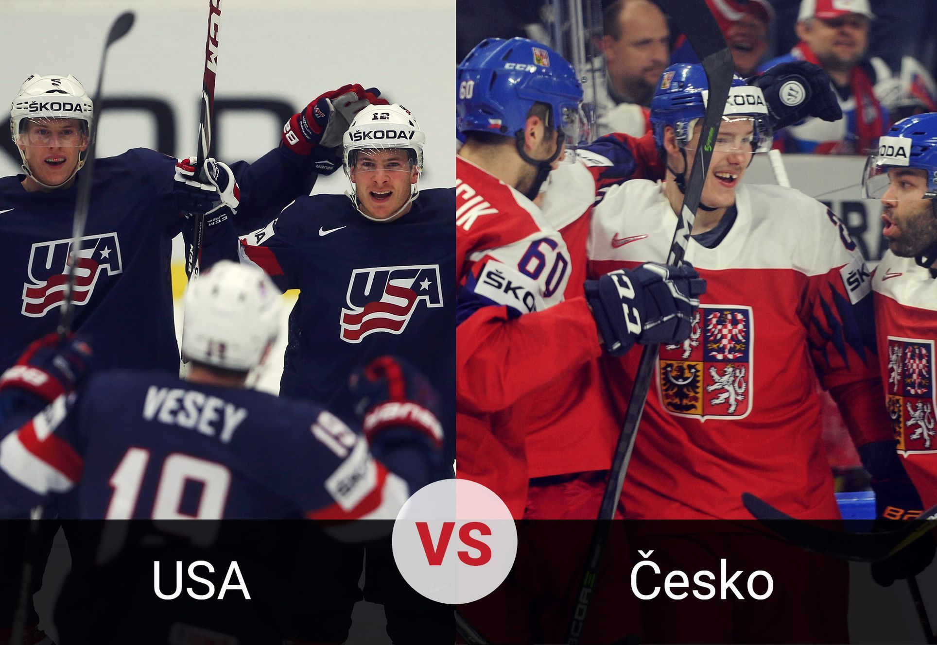 cover k hokejové grafice ČR - USA