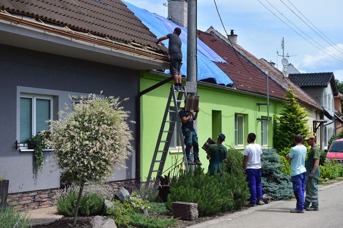 obec Lanžhot, bouře, bouřka, následky, škody,