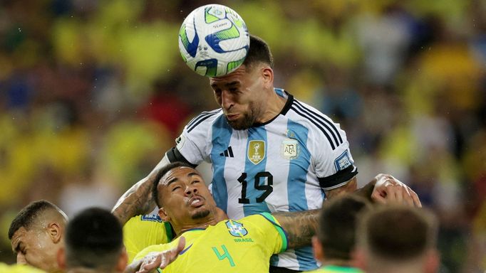 Soccer Football - World Cup - South American Qualifiers - Brazil v Argentina - Estadio Maracana, Rio de Janeiro, Brazil - November 21, 2023 Argentina's Nicolas Otamendi s