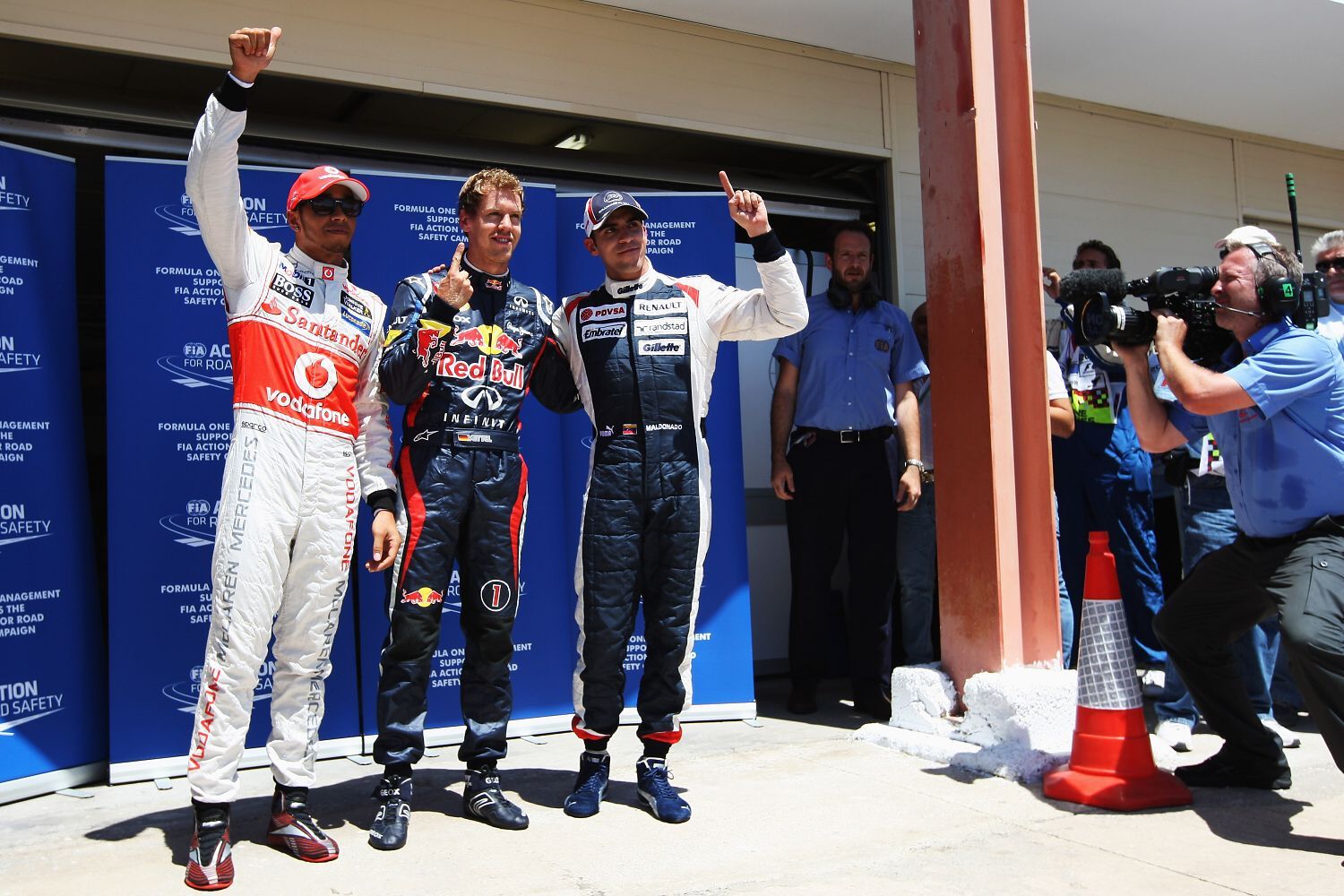 Lewis Hamilton, Sebastian Vettel, Pastor Maldonado
