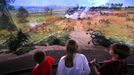 Image: 0077869211, License: Rights managed, Tourists view the newly restored cyclorama painting; an immersive 360° cylindrical painting which places the viewer in the middle of "Picket's Charge" on August 13, 2010 at the Gettysburg National Military Park Museum and Visitor Center in Gettysburg Pennsylvania. The Battle of Gettysburg was a turning point in the US Civil War, the Union victory in the summer of 1863 that ended General Robert E. Lee's second and most ambitious invasion of the North. Often referred to as the "High Water Mark of the Rebellion", it was the war's bloodiest battle with 51,000 casualties. It also provided President Abraham Lincoln with the setting for his most famous address., Place: UNITED STATES, Model Release: No or not aplicable, Credit line: Profimedia.cz, AFP