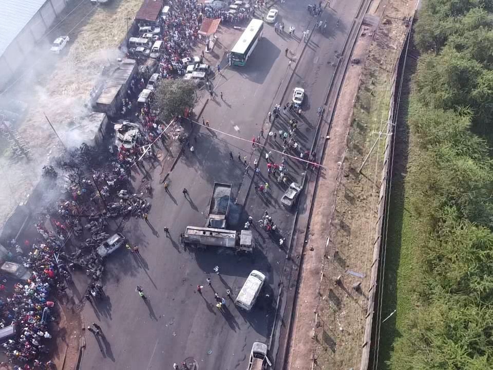 Požár cisterny v hlavním městě Sierry Leone