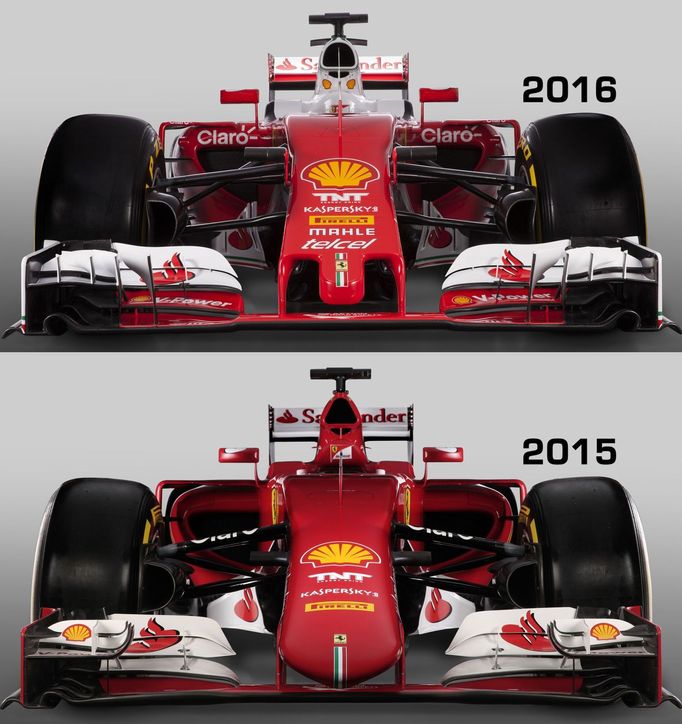 F1. Ferrari SF15-T (2015) vs.SF16-H (2016)