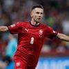 Jakub Pešek slaví gól v zápase Ligy národů Česko - Španělsko