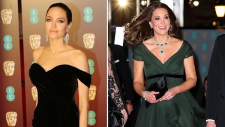 VIDEO: Okouzlující Angelina a jediná Kate v zelené. Sledujte módu z cen BAFTA