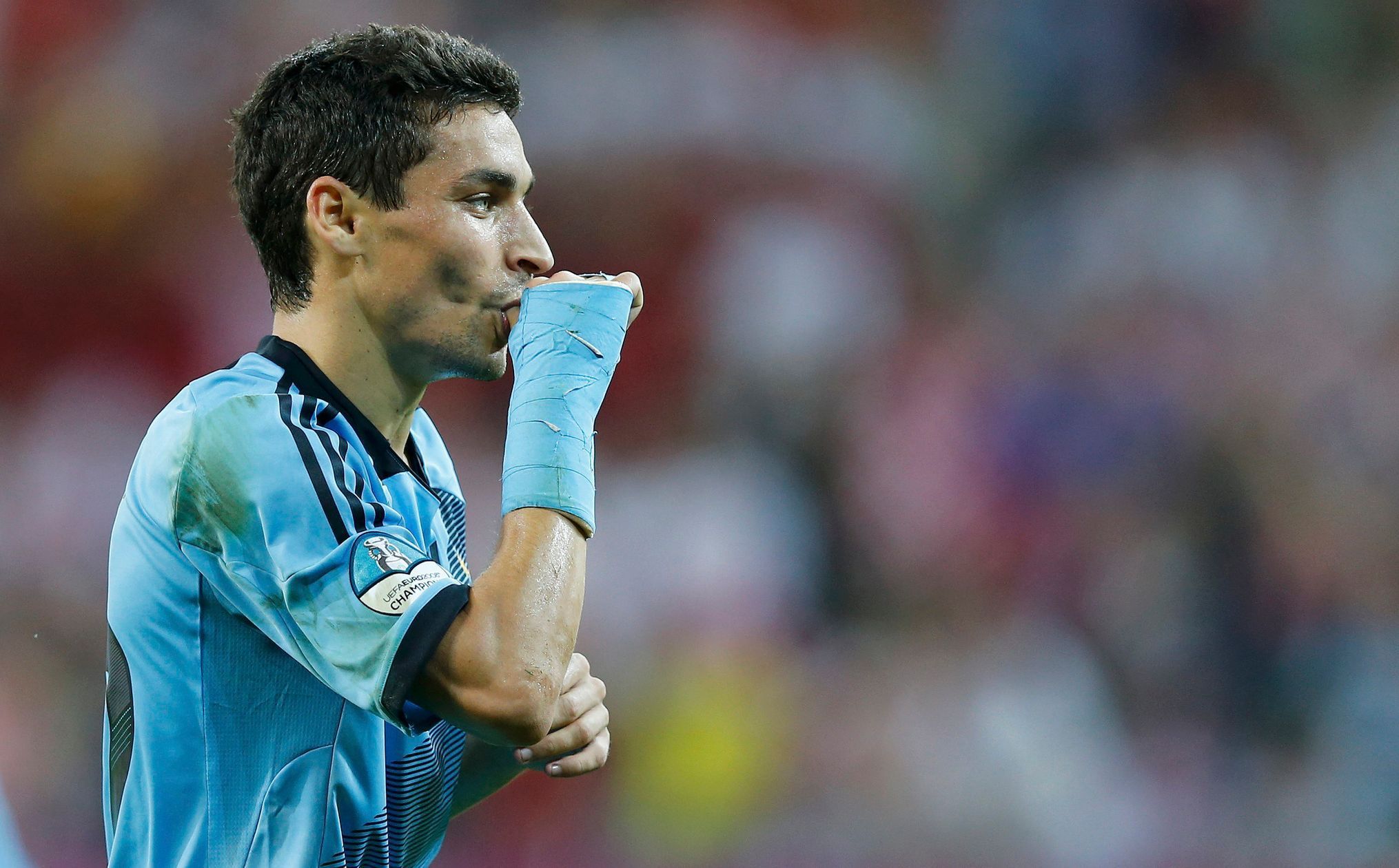 Euro 2012: Jesus Navas se raduje z gólu v zápase Španělsko - Chorvatsko