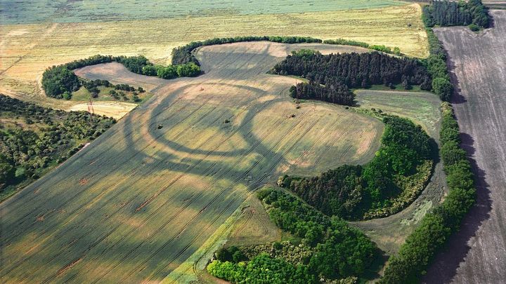 Archeologie z nebe: Dávné pohřebiště prozradí třeba jen odlišný odstín obilí; Zdroj foto: Archeologický ústav AV ČR v Brně