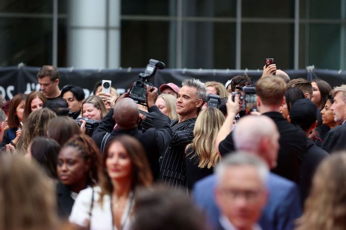 Zpěvák Robbie Williams na premiéře filmu Better Man, kterou hostil Toronto International Film Festival.