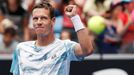 Tomáš Berdych v zápase Australian Open s Bernardem Tomicem.