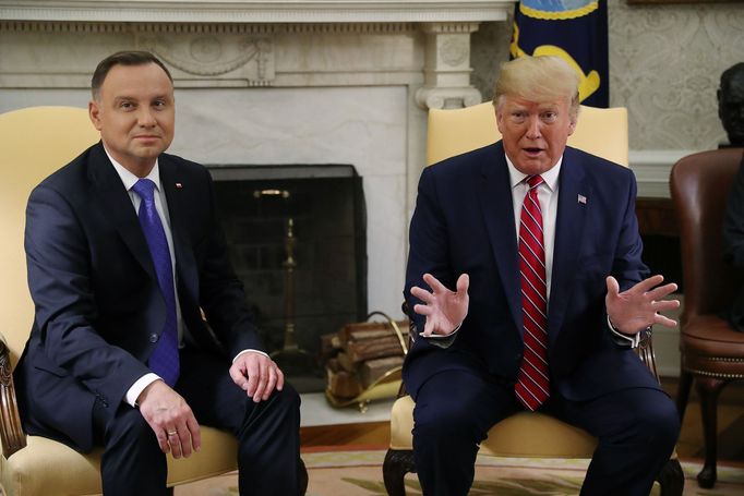 Andrzej Duda a Donald Trump v Bílém domě.