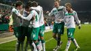 Hráči Werderu Brémy slaví gól do sítě Interu