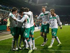 Hráči Werderu Brémy slaví gól do sítě Interu