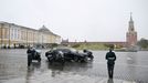 The Aurus Senate limousine carrying Russian President Vladimir Putin and Aurus Merlon bikes drive prior to an inauguration ceremony at the Kremlin in Moscow, Russia May 7