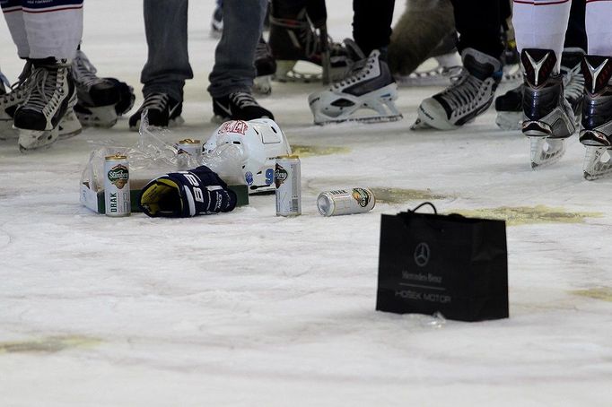 Čtvrté finále extraligy Kometa Brno vs. Liberec, oslavy