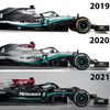 Porovnání monopostů Mercedes pro sezony 2019 až 2021