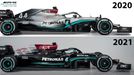 Porovnání monopostů Mercedes pro sezony 2019 až 2021