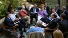 May 19, 2012 "One of the great things about the G8 Summit being at Camp David was the relaxed and casual atmosphere. When the President decided to have an unscheduled meeting with just the Eurozone leaders, he asked them to step outside on the Laurel Cabin patio where the leaders and their staff all pulled up chairs for the impromptu meeting."