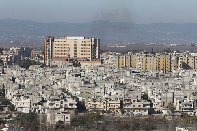 Syrské město Homs. Pohled na nemocnici ve čtvrti Váir.