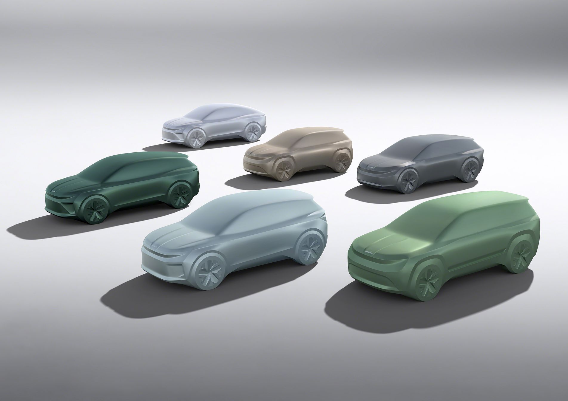 Škoda Auto - sochy chystaných elektromobilů