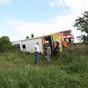Převrácený autobus Student Agency u Lubence na Lounsku
