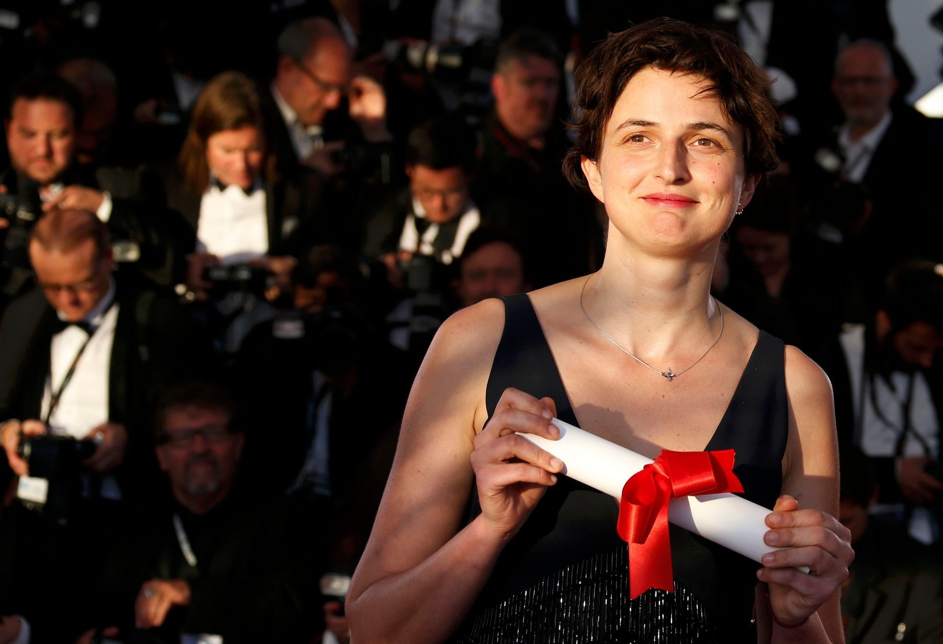 Director Alice Rohrwacher, Grand Prix award winner for her film &quot;Le meraviglie&quot;, poses during a photocall at the closing ceremony of the 67th Cannes Film Festival in Cannes