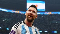 Lionel Messi slaví vítězství v semifinále MS 2022 Argentina - Chorvatsko