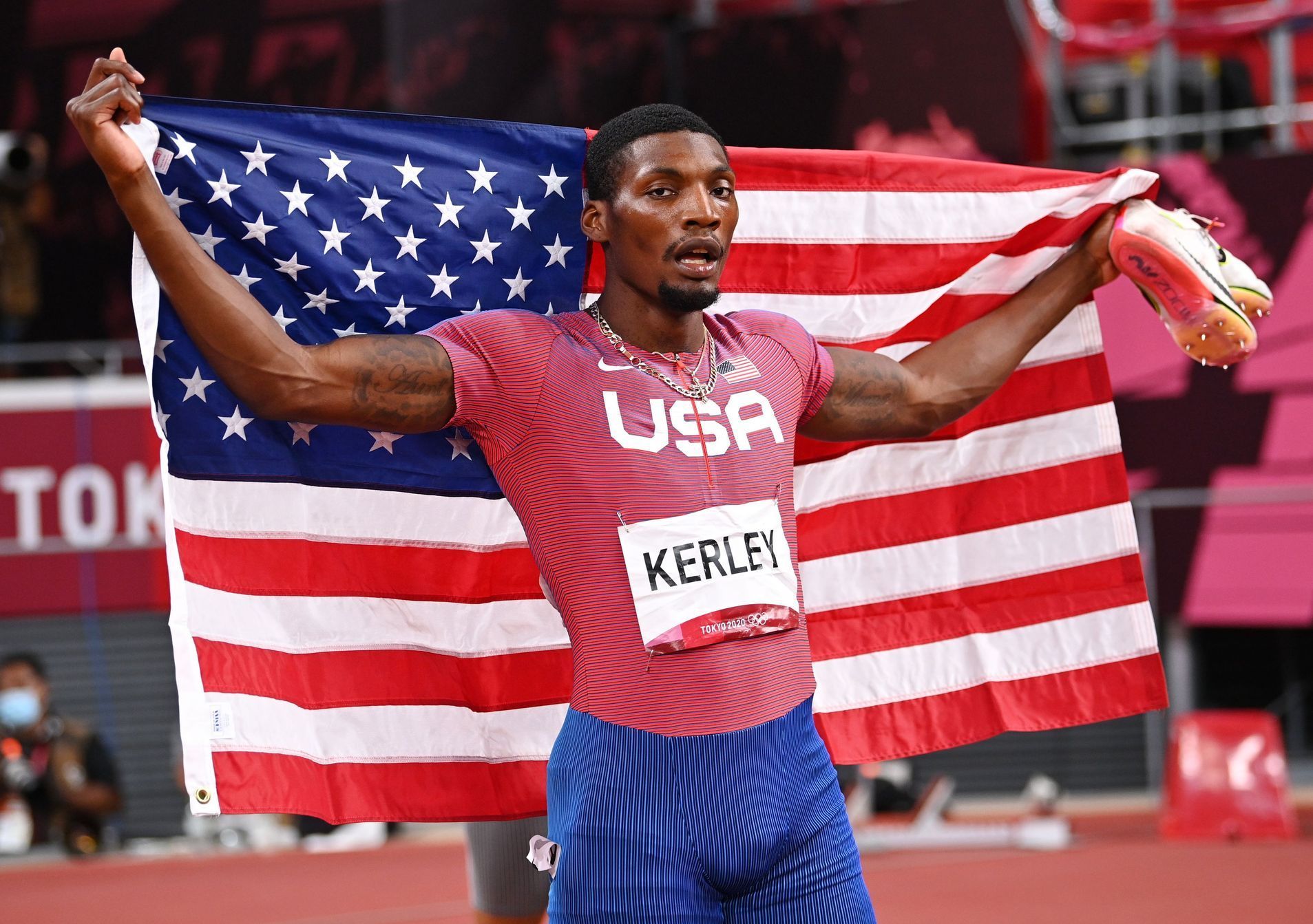 Fred Kerley, americký sprinter, olympijské hry Tokio 2021